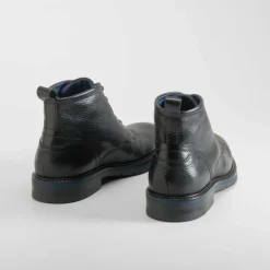 Clearance Botín tacón clásico piel negro Hombre Botas