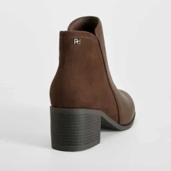 Discount Botín tacón combinado marrón PICCOLA PIU Mujer Botines Tacón|Básicos X Menos