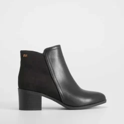 Outlet Botín tacón combinado negro PICCOLA PIU Mujer Botines Tacón|Básicos X Menos