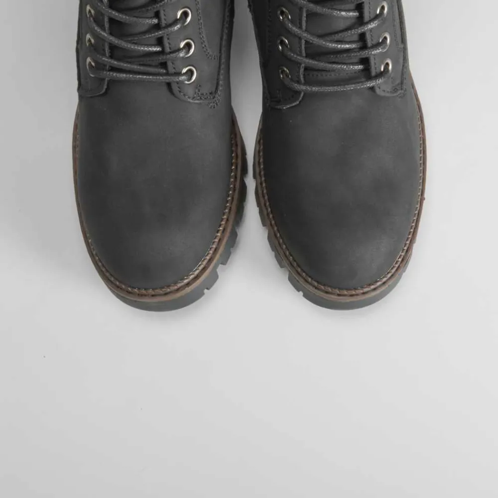 New Botín tacón con cordón negro Mujer Botines Tacón