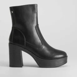 Discount Botín tacón con plataforma negro Mujer Botines Tacón