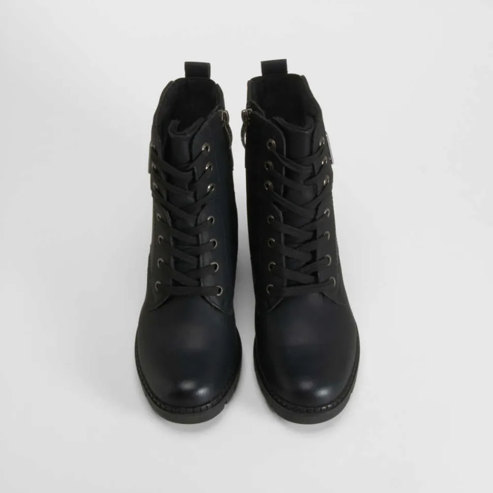 Sale Botín tacón cordón negro Mujer Botines Tacón