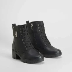 Sale Botín tacón cordón negro Mujer Botines Tacón