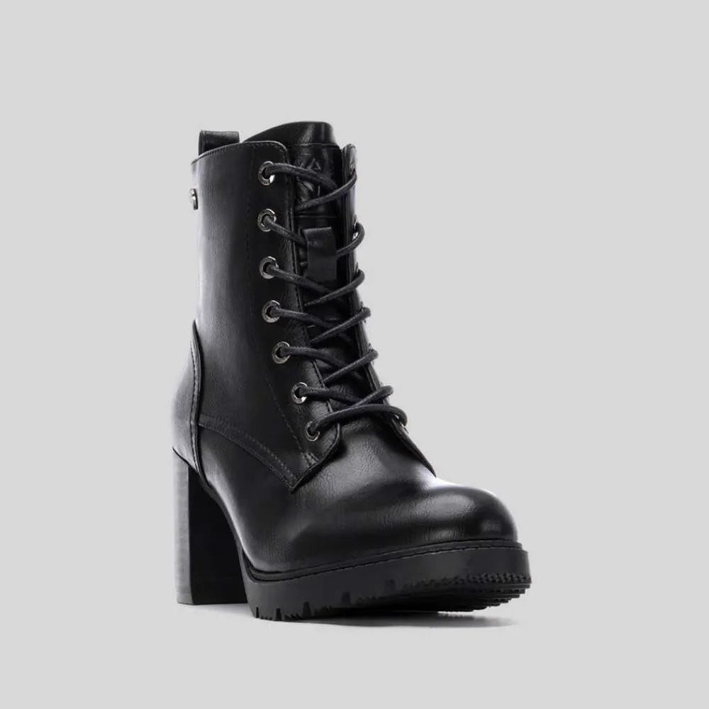 Online Botín tacón cordón negro Mujer Botines Tacón