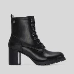 Online Botín tacón cordón negro Mujer Botines Tacón