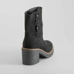 Sale Botín tacón crepe negro Mujer Botines Tacón