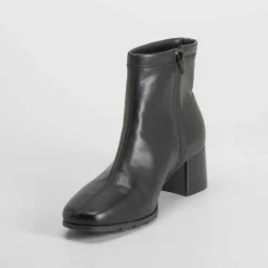 Online Botín tacón Double Fit elástico negro Mujer Botines Tacón
