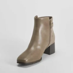 Clearance Botín tacón Double Fit taupe Mujer Botines Tacón