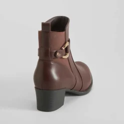 Discount Botín tacón elástico marrón oscuro PICCOLA PIU Mujer Botines Tacón