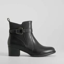 Botín tacón elástico negro PICCOLA PIU Mujer Botines Tacón