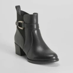 Botín tacón elástico negro PICCOLA PIU Mujer Botines Tacón