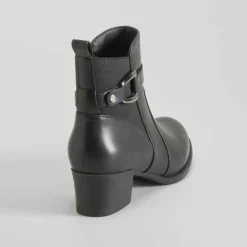 Botín tacón elástico negro PICCOLA PIU Mujer Botines Tacón