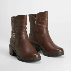 Discount Botín tacón marrón Mujer Botines Tacón