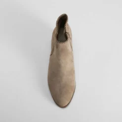 Discount Botín tacón medio piel taupe Mujer Botines Tacón