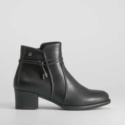 Outlet Botín tacón negro cordón PICCOLA PIU Mujer Botines Tacón