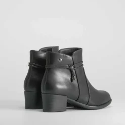 Outlet Botín tacón negro cordón PICCOLA PIU Mujer Botines Tacón