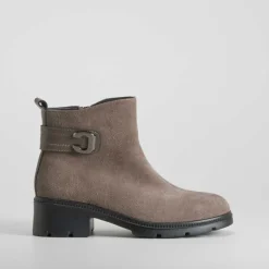 Sale Botín tacón piel beige oscuro Mujer Botines Tacón