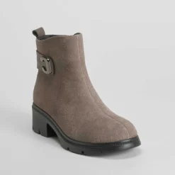 Sale Botín tacón piel beige oscuro Mujer Botines Tacón