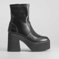 Discount Botín tacón plataforma negro Mujer Botines Tacón
