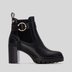 New Botín tacón plataforma negro Mujer Botines Tacón|Botines Plataforma