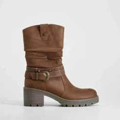 Discount Botín tacón straps marrón Mujer Botines Tacón