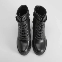 Discount Botín tacón track cordones negro PICCOLA PIU Mujer Botines Tacón