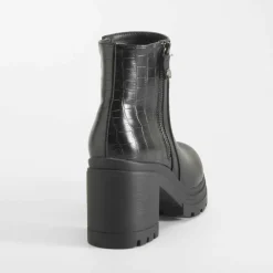 New Botín tacón track cremallera negro Mujer Botines Tacón