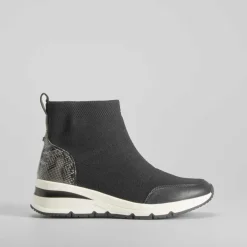 Clearance Botín talón snake Shock Absorber negro Mujer Botines Planos