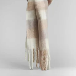 Outlet Bufanda print cuadros rosa beige MKL Mujer Complementos Para Mujer