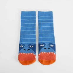 Outlet Calcetín antideslizante dinosaurio azul Calcetines