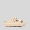 New Chancla con hebillas chunky beige Mujer Chanclas