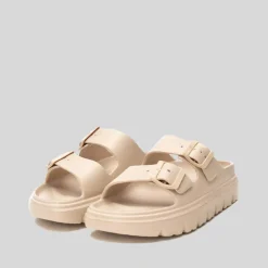 New Chancla con hebillas chunky beige Mujer Chanclas