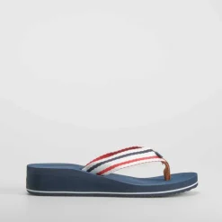 Online Chancla de dedo de cuña azul marino Mujer Chanclas