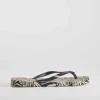 Discount Chancla de dedo estampado cebra negra Mujer Chanclas