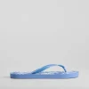 Hot Chancla de dedo floral azul Mujer Chanclas