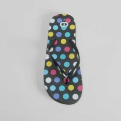 Best Chancla de dedo puntos multicolor y negra Mujer Chanclas