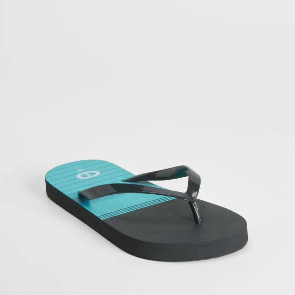 Sale Chancla de dedo tricolor negra y azul Chanclas