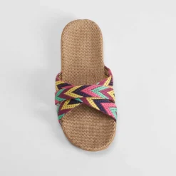 Best Chancla de playa rafia y textil multicolor Mujer Chanclas
