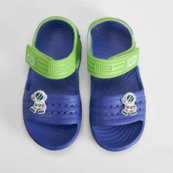 Hot Chancla velcro bebé azul y verde Chanclas