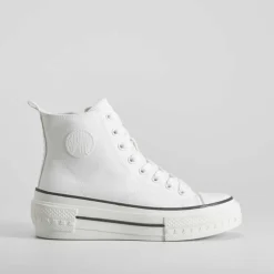 Hot Deportiva alta cuña blanca Mujer Zapatillas Altas