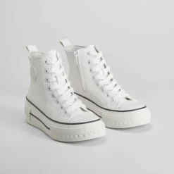 Hot Deportiva alta cuña blanca Mujer Zapatillas Altas