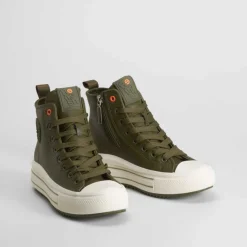 Sale Deportiva alta kaki Mujer Zapatillas Altas