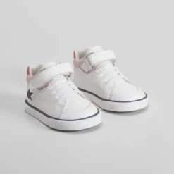 Hot Deportiva alta piel estrella blanca Zapatillas Deportivas