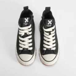 New Deportiva alta piso dentado negra Zapatillas Altas