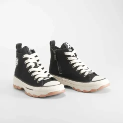 New Deportiva alta piso dentado negra Zapatillas Altas