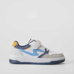 Outlet Deportiva basket low blanca y azul Zapatillas Deportivas