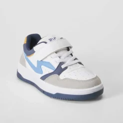 Outlet Deportiva basket low blanca y azul Zapatillas Deportivas