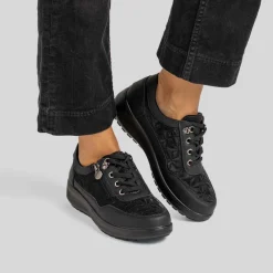 Best Deportiva casual bordados negra Mujer Sneakers