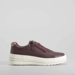 Deportiva casual burdeos Mujer Sneakers