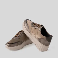 Deportiva casual City elásticos taupe Mujer Sneakers